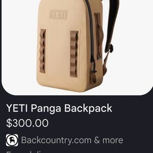 BRAND NEW Yeti Panga Backpack in Tan and Brown